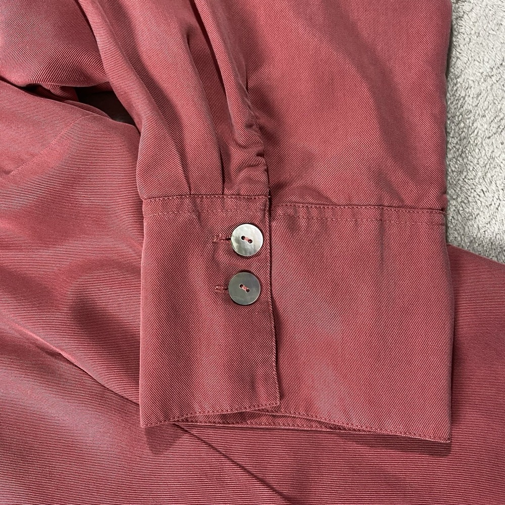 Soft Surroundings 100% Tencel Button Up Blouse Women's 3X Pink Lagenlook Artsy M - Picture 3 of 11